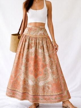 House of Harlow 1960 Paisley Boho Maxi Skirt XS Festival Prairie